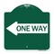 Signmission Designer Series One Way W/ Left Arrow, Green & White Aluminum Sign, 18" x 18", GW-1818-24385 A-DES-GW-1818-24385 - alternate 1